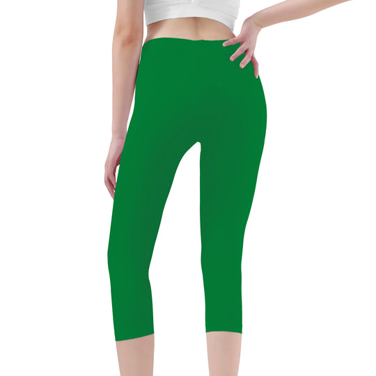 Ti Amo I love you - Exclusive Brand - Fun Green - Womens / Teen Girls / Womens Plus Size - Capri Yoga Leggings - Sizes XS-3XL