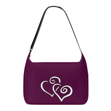 Load image into Gallery viewer, Ti Amo I love you - Exclusive Brand - Blackberry - Double White Heart - Journey Computer Shoulder Bag
