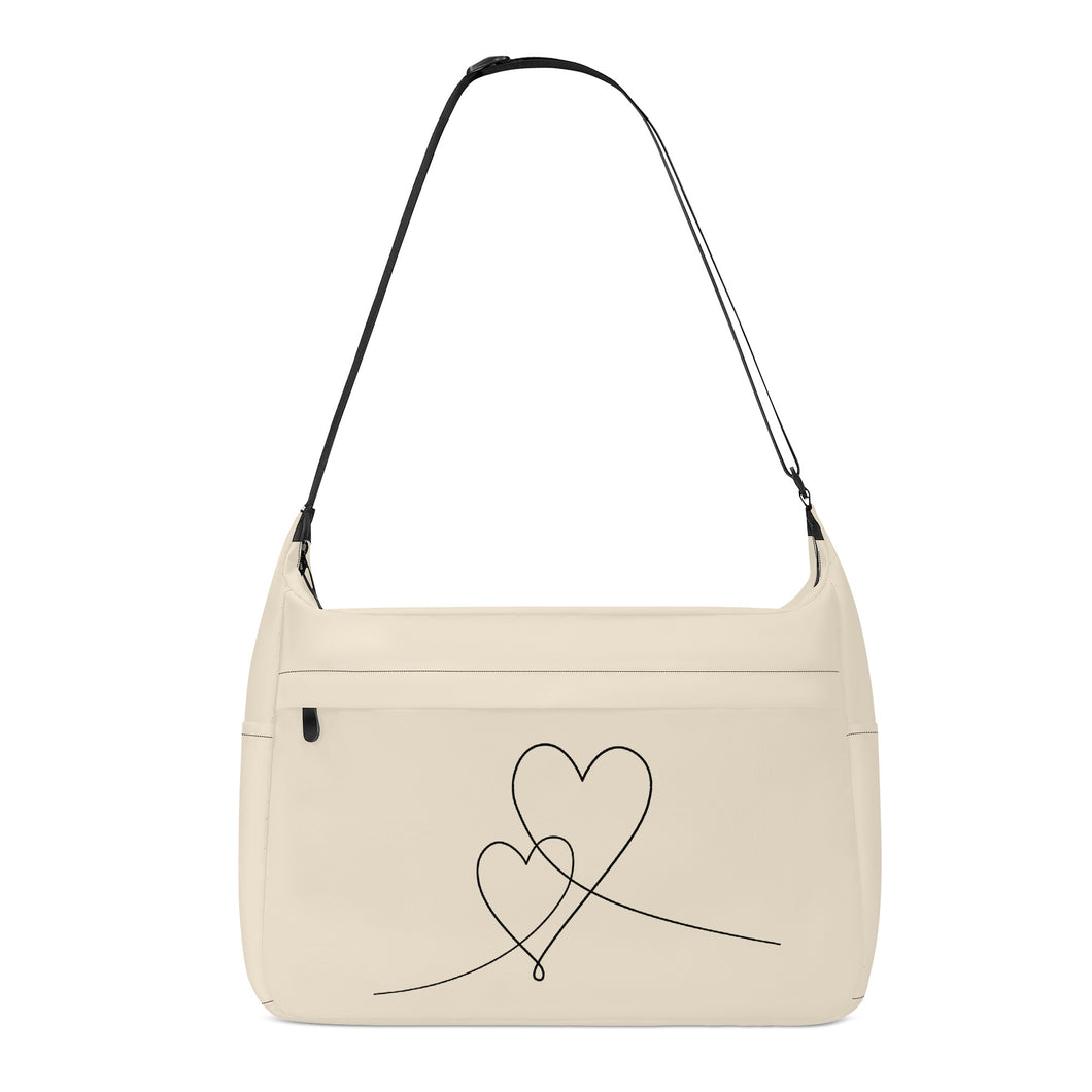 Ti Amo I love you - Exclusive Brand - Albescent White - Double Script Heart - Journey Computer Shoulder Bag