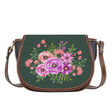 Load image into Gallery viewer, Ti Amo I love you - Exclusive Brand - Mineral Green - Floral Bouquet - Saddle Bag
