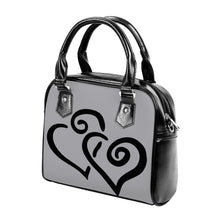 Load image into Gallery viewer, Ti Amo I love you - Exclusive Brand - Silver - Double Black Heart -  Shoulder Handbag
