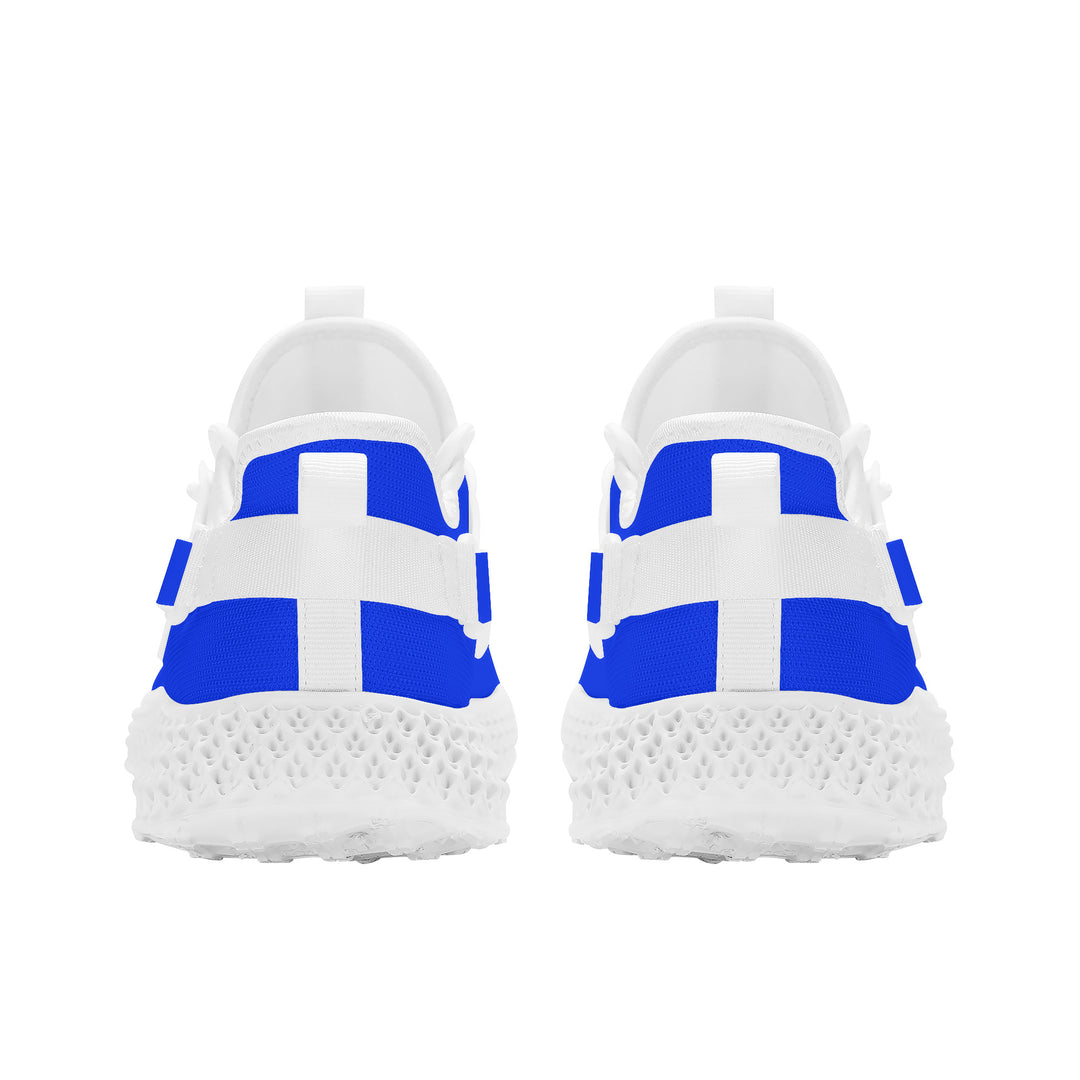 Ti Amo I love you - Exclusive Brand  - Blue Blue Eyes -  Double Heart - Womens Mesh Knit Shoes - White Soles