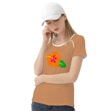 Load image into Gallery viewer, Ti Amo I love you - Exclusive Brand  - Whiskey - Hawaiian Flower - Women&#39;s T shirt - Sizes XS-2XL
