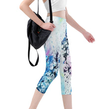 Load image into Gallery viewer, Ti Amo I love you - Exclusive Brand - Splatter - Womens / Teen Girls / Womens Plus Size -  Capri Yoga Leggings - Sizes XS-3XL
