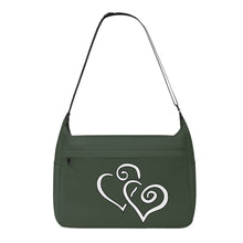 Load image into Gallery viewer, Ti Amo I love you - Exclusive Brand  - Lunar Green - Double White Heart - Journey Computer Shoulder Bag
