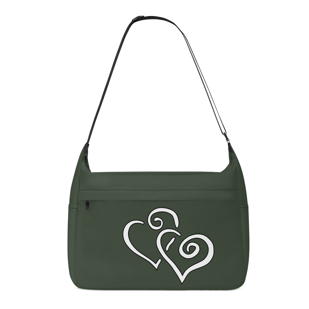 Ti Amo I love you - Exclusive Brand  - Lunar Green - Double White Heart - Journey Computer Shoulder Bag