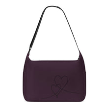 Load image into Gallery viewer, Ti Amo I love you - Exclusive Brand - Aubergine Gleam - Double Script Heart - Journey Computer Shoulder Bag
