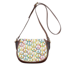 Load image into Gallery viewer, Ti Amo I love you - Exclusive Brand - Pastel Peace Signs - Saddle Bag
