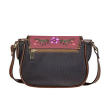 Load image into Gallery viewer, Ti Amo I love you - Exclusive Brand - Deep Puce - Floral Bouquet - Saddle Bag
