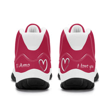 Load image into Gallery viewer, Ti Amo I love you - Exclusive Brand - Cardinal - High Top Air Retro Sneakers - White
