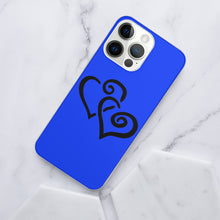 Load image into Gallery viewer, Ti Amo I love you - Exclusive Brand  - Blue Blue Eyes - Double Black Heart -  iPhone 14 Transparent Acrylic Case (3 cameras)
