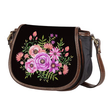 Load image into Gallery viewer, Ti Amo I love you - Exclusive Brand - Asphalt - Floral Bouquet - Saddle Bag
