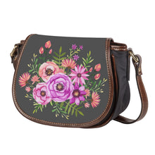 Load image into Gallery viewer, Ti Amo I love you - Exclusive Brand  - Davy&#39;s Grey - Pink Floral -  Saddle Bag
