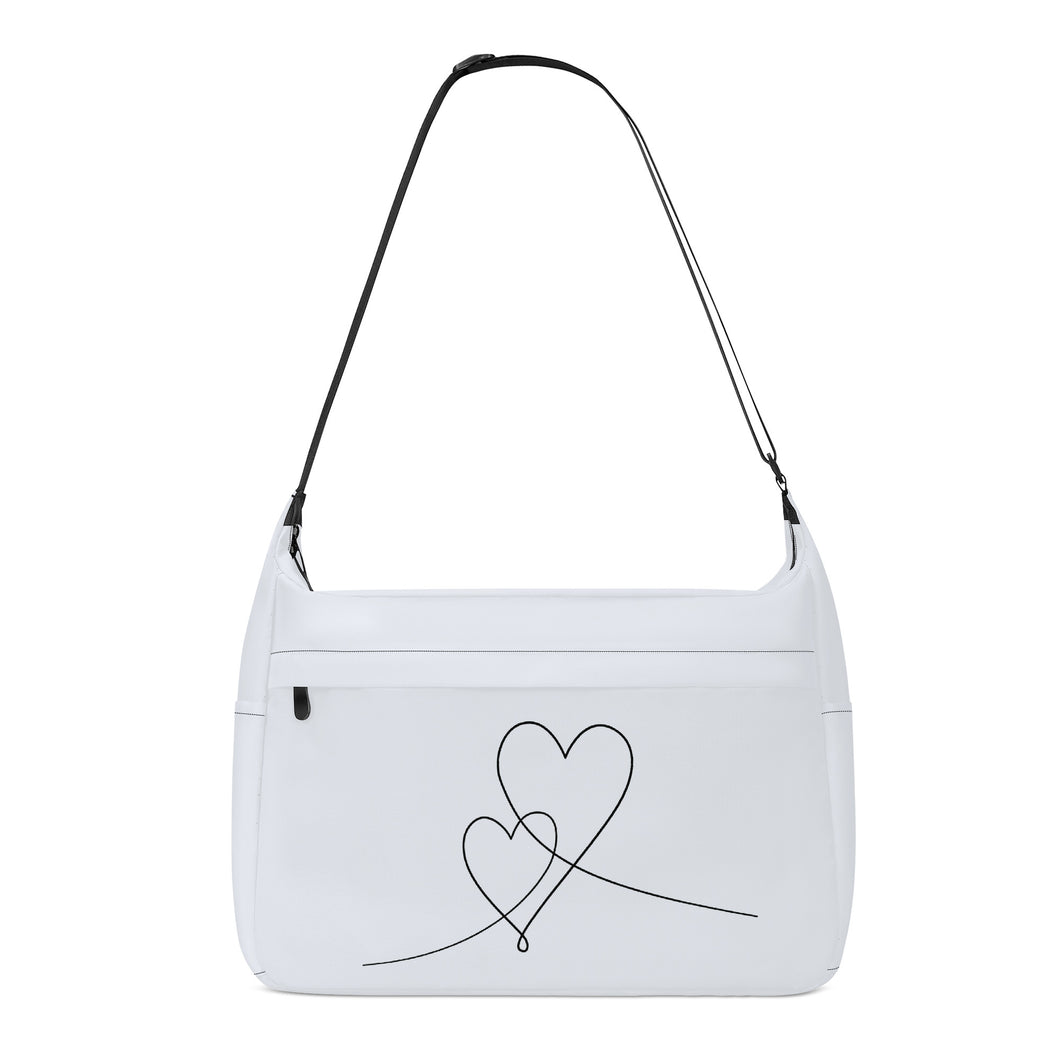 Ti Amo I love you - Exclusive Brand - Aircraft White - Double Script Heart - Journey Computer Shoulder Bag