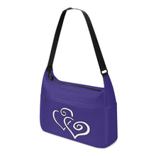 Load image into Gallery viewer, Ti Amo I love you - Exclusive Brand - Minsk Blue - Double White Heart - Journey Computer Shoulder Bag
