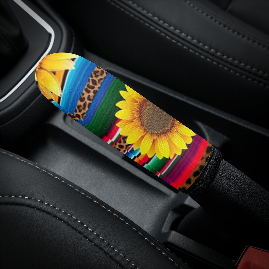 Ti Amo I love you - Exclusive Brand - Leopard & Sunflowers - Car Handbrake Cover