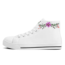 Load image into Gallery viewer, Ti Amo I love you  - Exclusive Brand -  white - Floral Swag - High-Top Canvas Shoes - White
