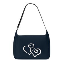 Load image into Gallery viewer, Ti Amo I love you - Exclusive Brand - Black Pearl - Double White Heart - Journey Computer Shoulder Bag
