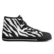 Load image into Gallery viewer, Ti Amo I love you - Exclusive Brand - Zebra - High-Top Canvas Shoes - Black Soles
