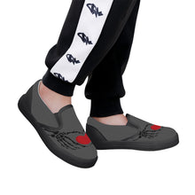 Load image into Gallery viewer, Ti Amo I love you - Exclusive Brand  - Davy&#39;s Grey - Skeleton Hands with Heart - Kids Slip-on shoes - Black Soles
