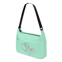 Load image into Gallery viewer, Ti Amo I love you - Exclusive Brand - Magic Mint - Double White Heart - Journey Computer Shoulder Bag
