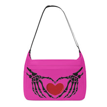 Load image into Gallery viewer, Ti Amo I love you - Exclusive Brand - Frostbite - Skeleton Heart Hands  -  Journey Computer Shoulder Bag
