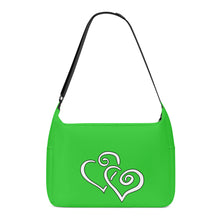 Load image into Gallery viewer, Ti Amo I love you - Exclusive Brand  - Lima Green - Double White Heart - Journey Computer Shoulder Bag
