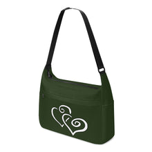 Load image into Gallery viewer, Ti Amo I love you - Exclusive Brand - Mallard Green - Double White Heart - Journey Computer Shoulder Bag
