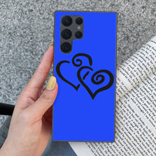 Load image into Gallery viewer, Ti Amo I love you - Exclusive Brand  - Blue Blue Eyes - Double Black Heart - Samsung Galaxy S22 Ultra Glass Case
