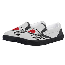 Load image into Gallery viewer, Ti Amo I love you - Exclusive Brand  - Alto Gray - Skeleton Hands with Heart  - Kids Slip-on shoes - Black Soles
