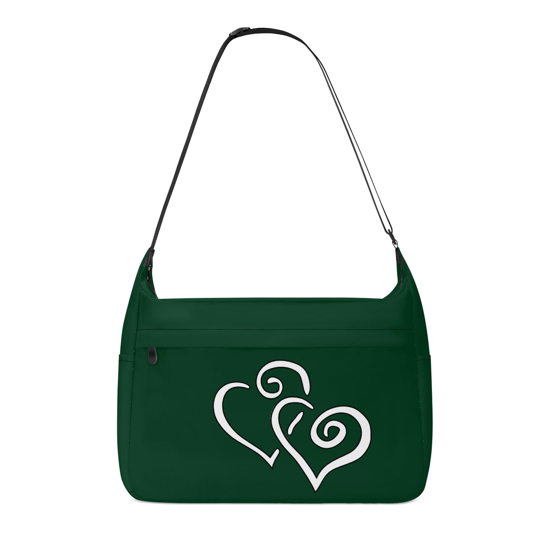 Ti Amo I love you - Exclusive Brand - Cardin Green - Double White Heart - Journey Computer Shoulder Bag