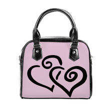 Load image into Gallery viewer, Ti Amo I love you - Exclusive Brand - Melanie Pink - Double Black Heart -  Shoulder Handbag
