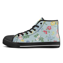 Load image into Gallery viewer, Ti Amo I love you - Exclusive Brand - Jungle Mist with Flowers - High-Top Canvas Shoes - Black
