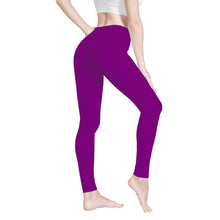 Load image into Gallery viewer, Ti Amo I love you - Exclusive Brand  - Patriarch Purple  - White Daisy -  Yoga Leggings
