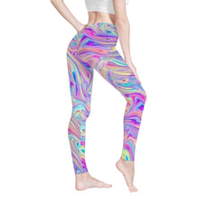 Load image into Gallery viewer, Ti Amo I love you - Exclusive Brand - Pastel Multicolor Swirl - Womens / Teen Girls / Womens Plus Size - Yoga Leggings - Sizes XS-3XL
