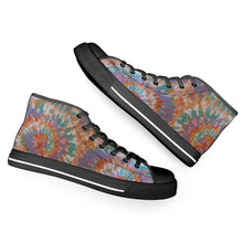 Load image into Gallery viewer, Ti Amo I love you - Exclusive Brand - Tie-Dye  - High-Top Canvas Shoes - Black Soles
