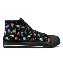 Load image into Gallery viewer, Ti Amo I love you - Exclusive Brand - Black - Sea Creatures - High-Top Canvas Shoes - Black Soles
