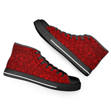 Load image into Gallery viewer, Ti Amo I love you - Exclusive Brand - Christmas Snow Flake - High-Top Canvas Shoes - Black Soles
