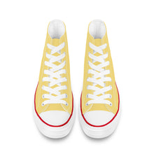 Load image into Gallery viewer, Ti Amo I love you - Exclusive Brand - Sweet Corn - White Daisy - High Top Canvas Shoes - White Soles
