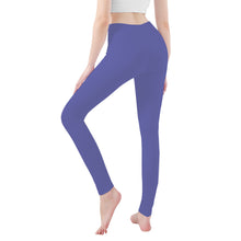 Load image into Gallery viewer, Ti Amo I love you - Exclusive Brand  - Dark Electric Blue 2 - White Daisy -  Yoga Leggings
