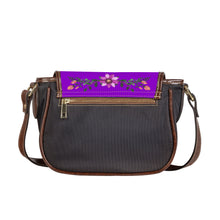 Load image into Gallery viewer, Ti Amo I love you - Exclusive Brand - Dark Violet - Floral Bouquet - Saddle Bag
