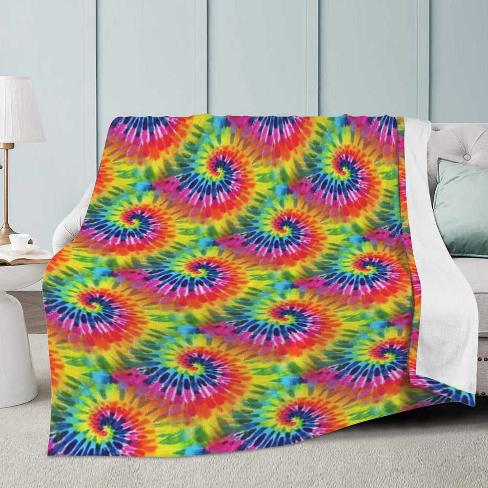 Ti Amo I love you - Exclusive Brand  - Rainbow Swirled Tie-Dye Pattern -  Micro Feece Blankets