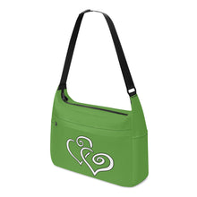 Load image into Gallery viewer, Ti Amo I love you - Exclusive Brand  - Luminous Green -  Double White Heart - Journey Computer Shoulder Bag
