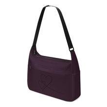 Load image into Gallery viewer, Ti Amo I love you - Exclusive Brand - Aubergine Gleam - Double Script Heart - Journey Computer Shoulder Bag
