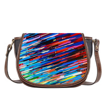 Load image into Gallery viewer, Ti Amo I love you - Exclusive Brand - Rainbow Lined Pattern  2 - Saddle Bag
