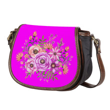 Load image into Gallery viewer, Ti Amo I love you - Exclusive Brand - Magenta 2 - Floral Bouquet - Saddle Bag
