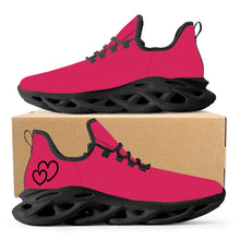 Load image into Gallery viewer, Ti Amo I love you  - Exclusive Brand  - Cerise Red2 - Double Black Heart -  Flex Control Sneaker - Black Soles
