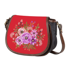 Load image into Gallery viewer, Ti Amo I love you - Exclusive Brand - Alazarin Crimson - Floral Bouquet - Saddle Bag
