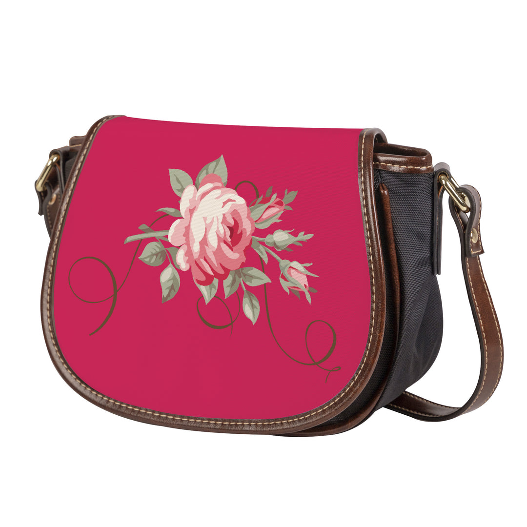 Ti Amo I love you - Exclusive Brand - Cerise Red 2 -  Rose -  Saddle Bag