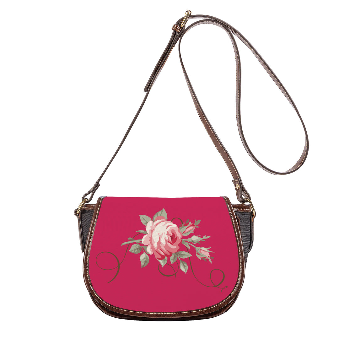 Ti Amo I love you - Exclusive Brand - Cerise Red 2 -  Rose -  Saddle Bag